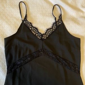 NEW Missguided Black Cami Dress Lace (Size 4 Tall)